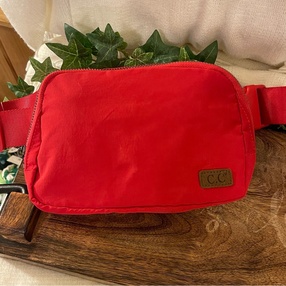 Nylon Belt Bag Crossbody/Fanny Pack • Red